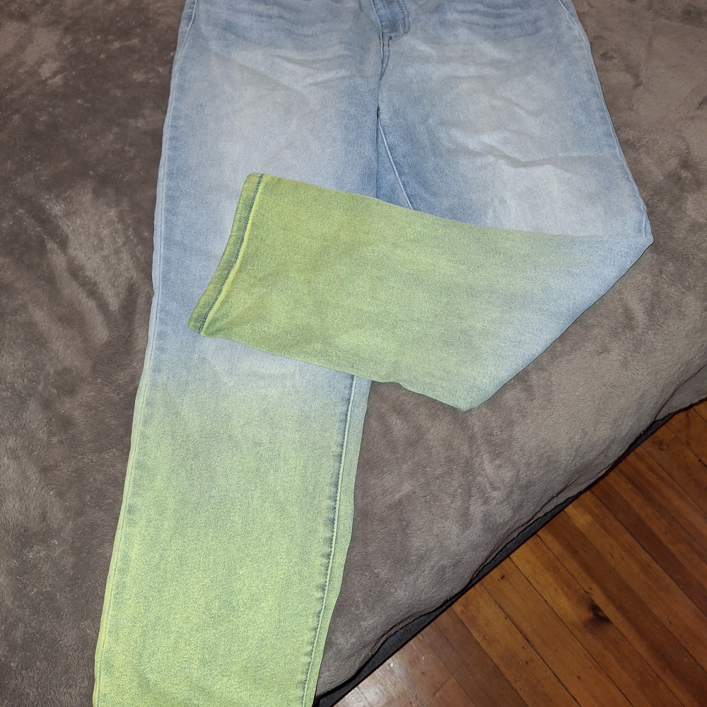 Stylish Blue and Green Women's Jeans